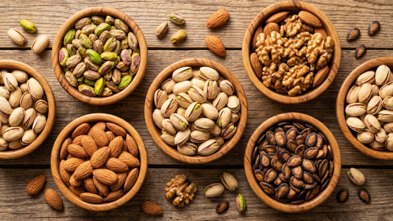 Assortment of Persian nuts - pistachios, almonds, walnuts, and seeds